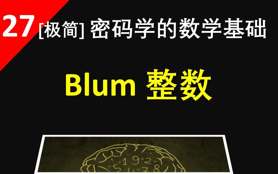 【Blum整数】Blum整数包含两个不同的素因子,而且每个素因子都是模4余3的,有很多有趣的性质哔哩哔哩bilibili