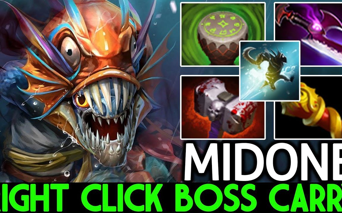 【dota2】midone &小鱼人 right click boss hard counter am by dota