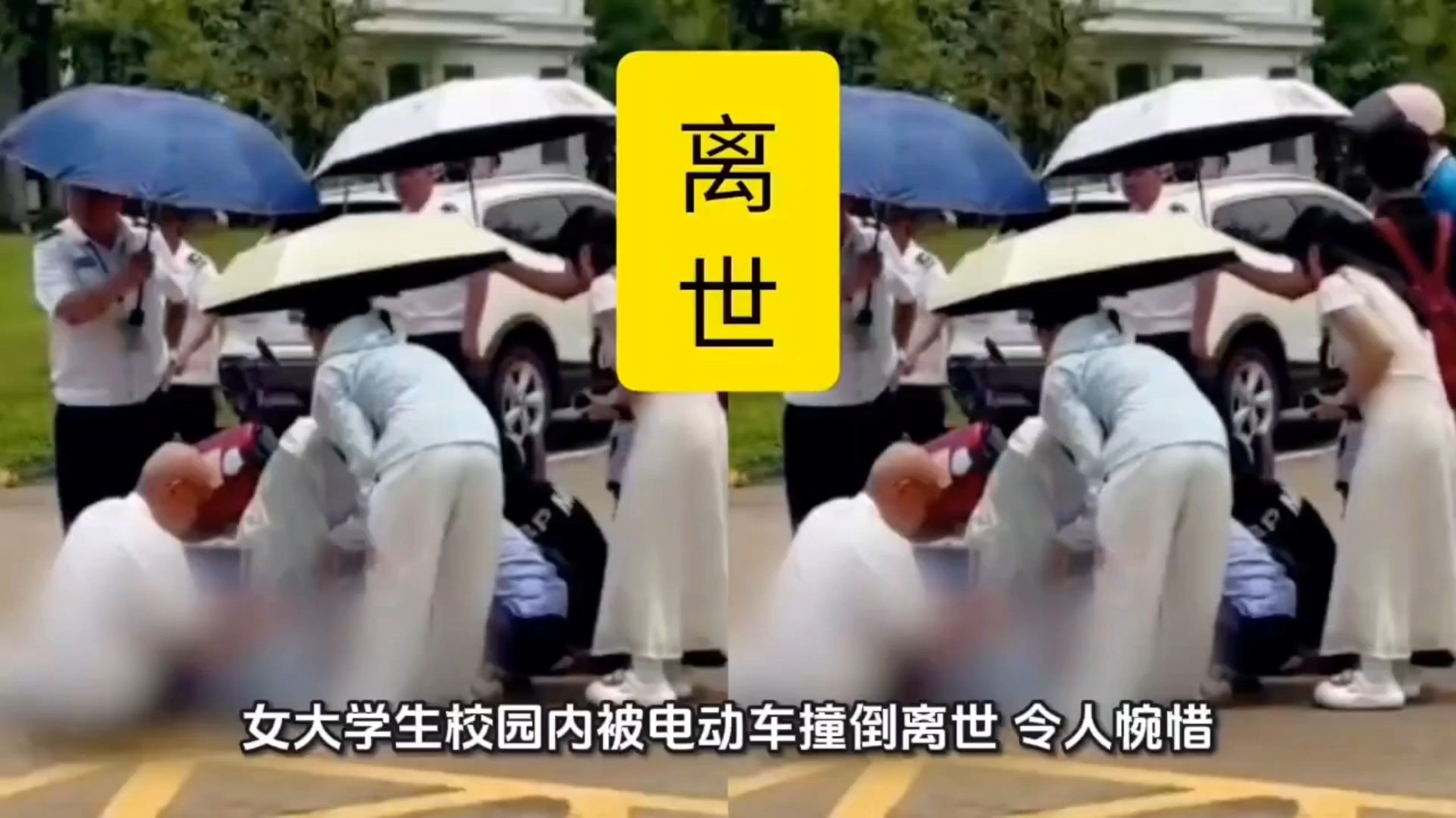 女大学生校园内被电动车撞倒离世，四方同等责任引争议