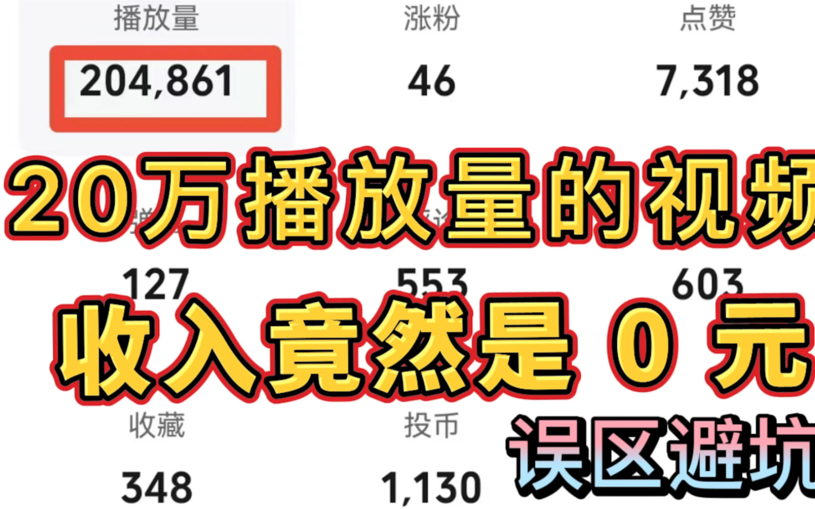 视频播放量20万,收益竟然是0元.新手投稿一定要掌握清楚规则.哔哩哔哩bilibili