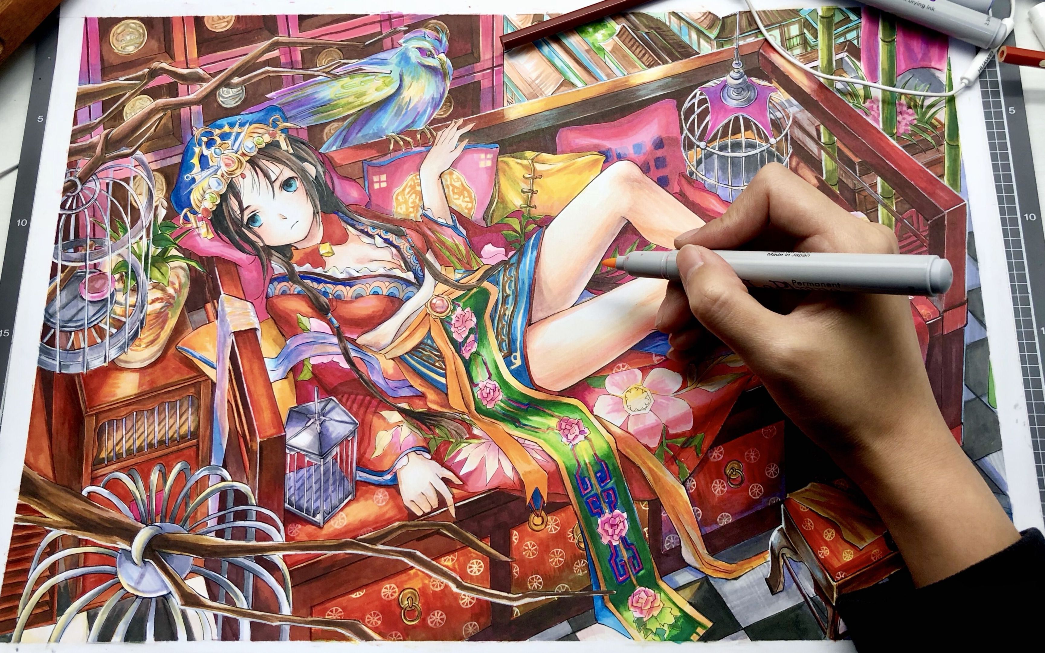 【小楼】马克笔手绘临摹藤原作品