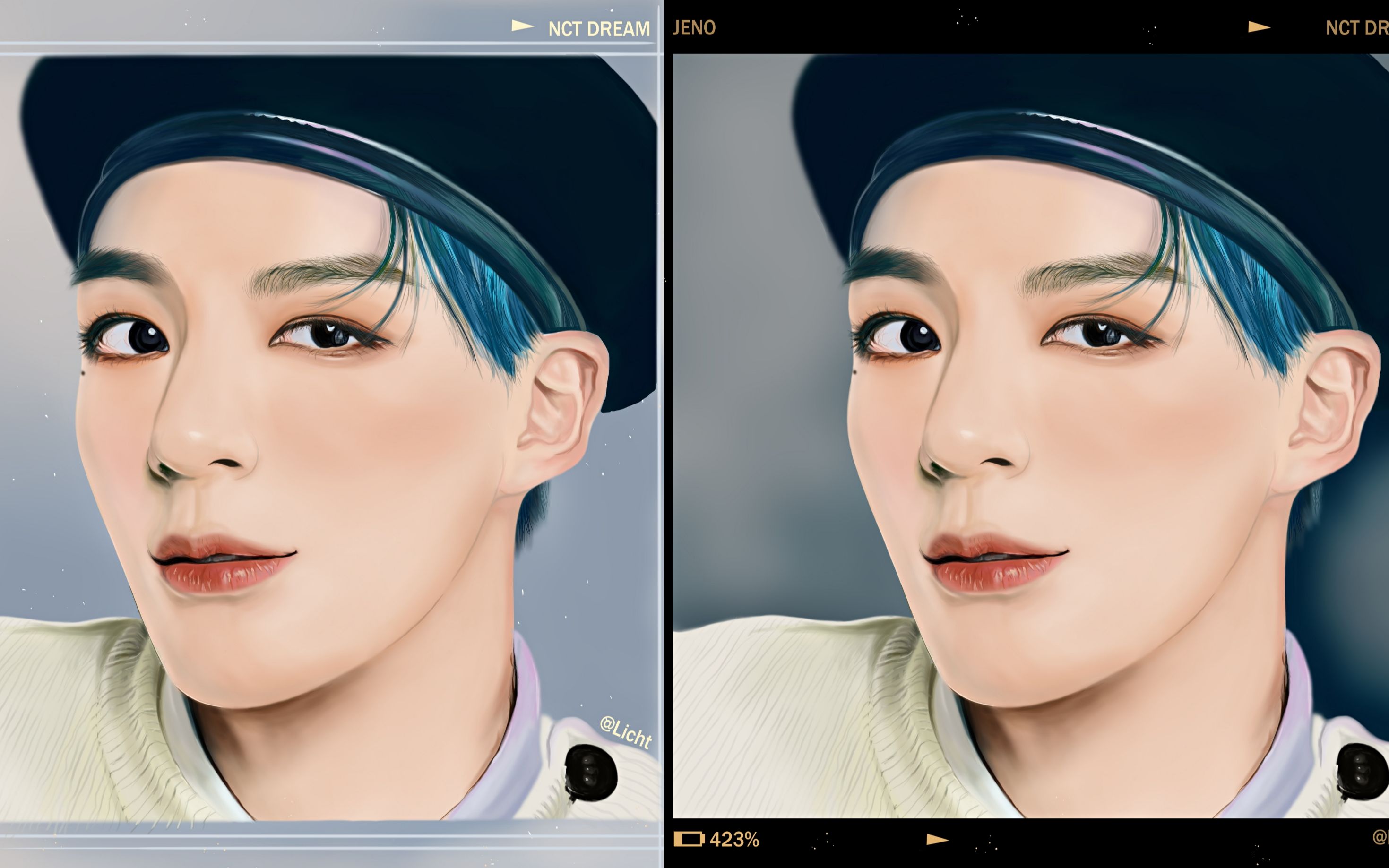 【饭绘】【sai2 板绘录屏】nct dream-李帝努/jeno绘画过程,贝雷帽就