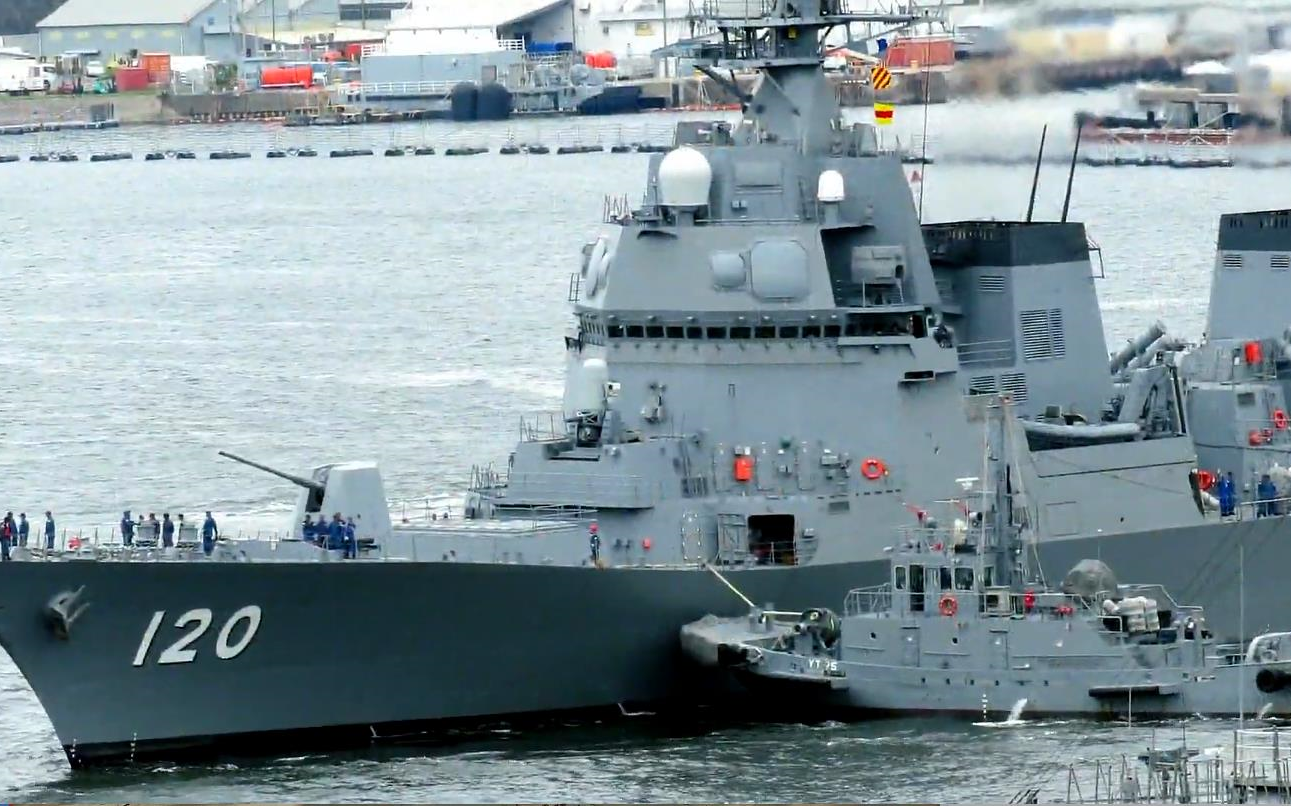 海上自卫队朝日级驱逐舰2号舰不知火号dd120抵达横须贺港2019913