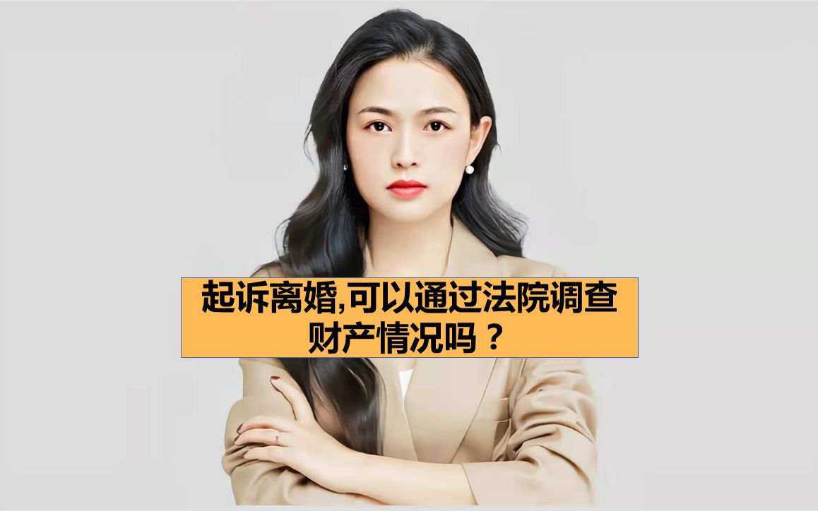 起诉离婚,可以通过法院调查财产情况吗?哔哩哔哩bilibili