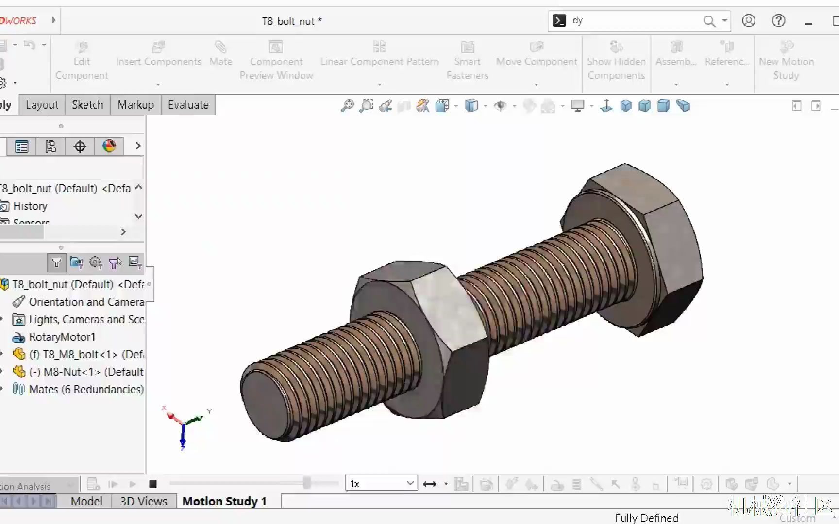 SolidWorks 案例教程:M8六角螺母螺栓(含动画)哔哩哔哩bilibili