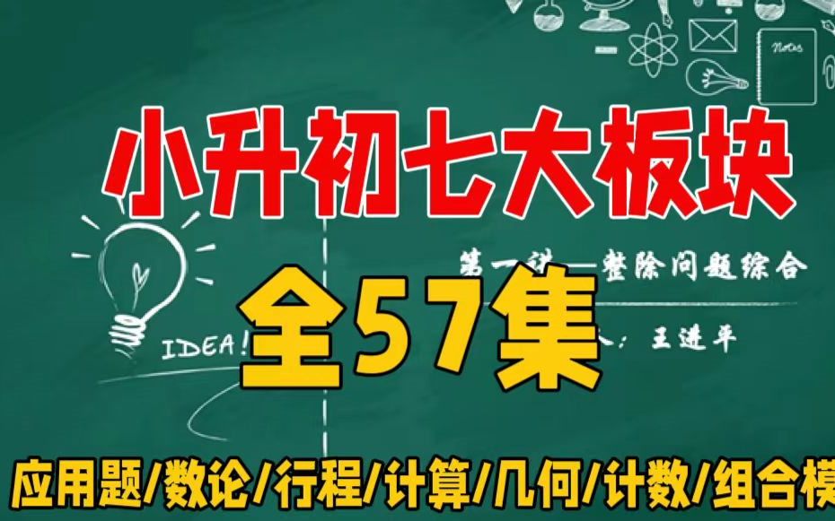 [图]王进平-小升初七大板块 全57集【应用题/数论/行程/计算/几何/计数/组合模块/】综合提高班