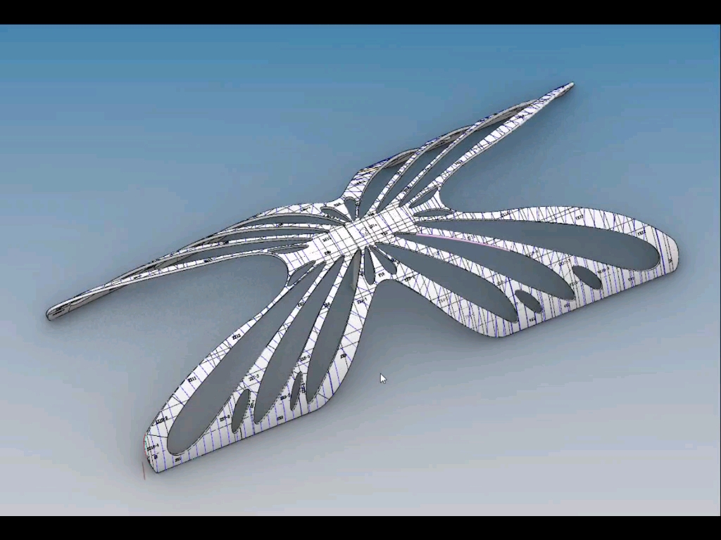 青岛机场路蝴蝶拱项目,大跨度异形双曲结构rhino grasshopper