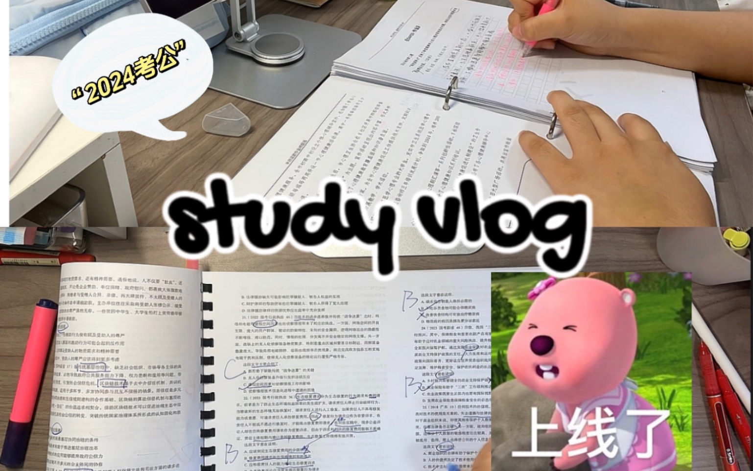 vlog | 珍惜全职备考的最后几天 | 行测申论学习 | study with me-杉杉不晚-杉杉不晚-哔哩哔哩视频