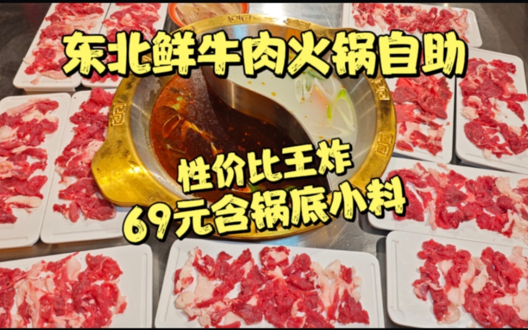 沈阳新开潮汕鲜牛肉火锅自助,69元吃了小30盘给老板吃懵了哔哩哔哩bilibili