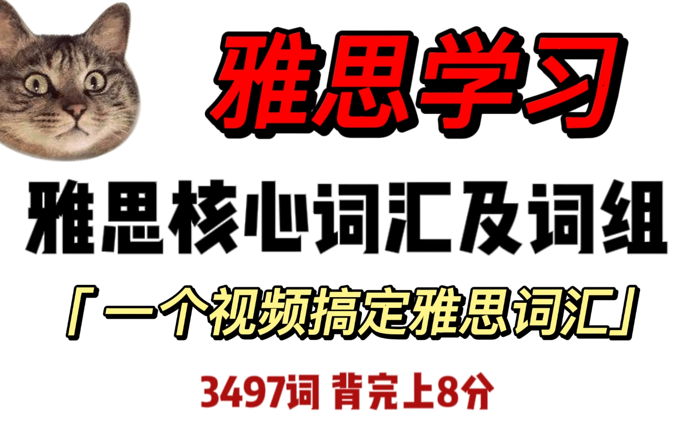 【雅思词汇】3497个雅思核心词汇及词组 | 躺着也能背单词 | 背完上8哔哩哔哩bilibili