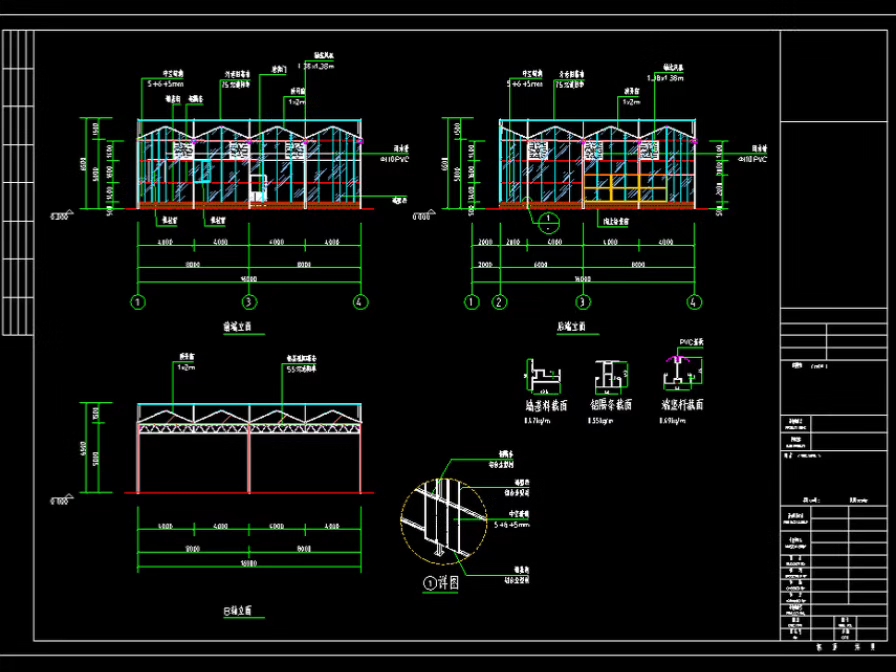 纹络玻璃温室大棚绘制施工图纸!哔哩哔哩bilibili