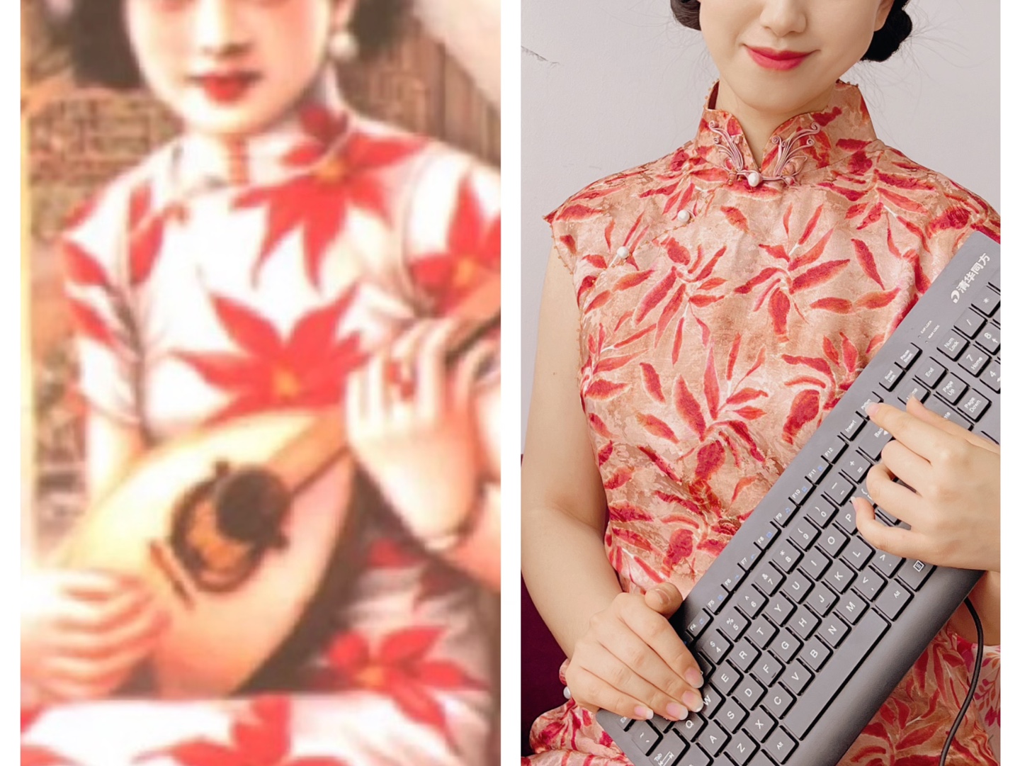 跟着民国画报学穿搭～古醒旗袍"花漾年华"