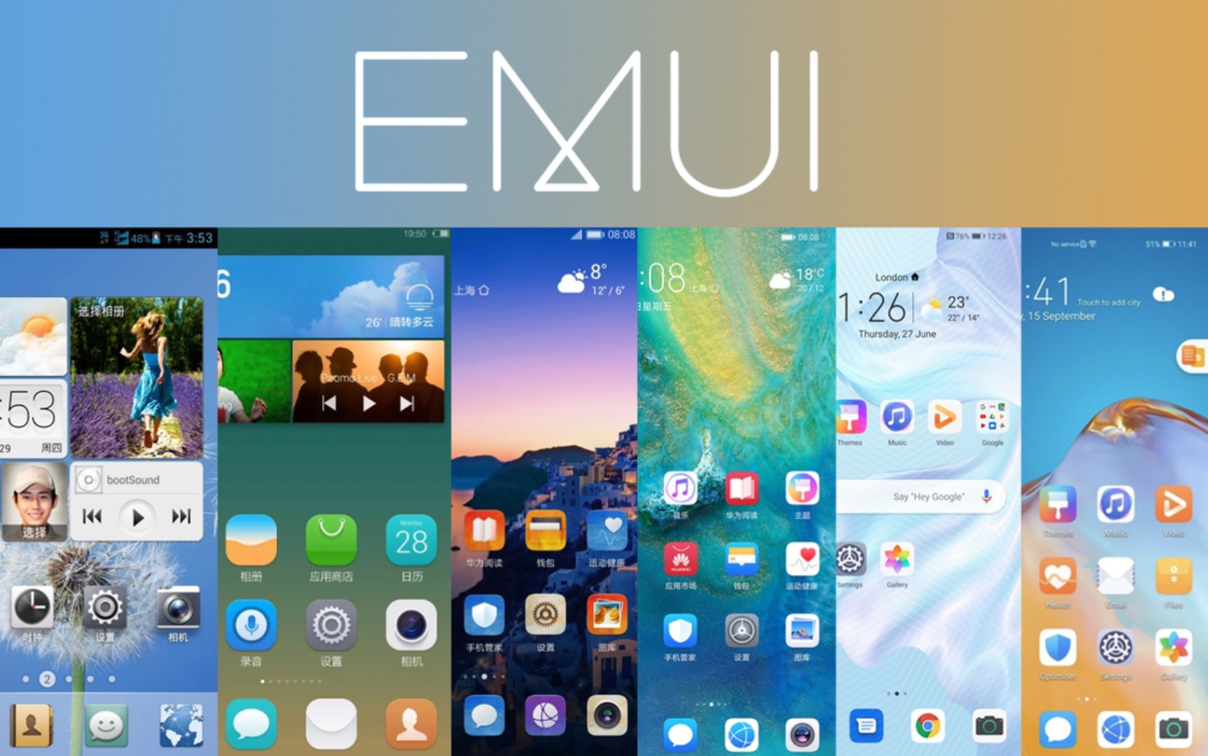 華為emui經典回顧,從emui1.0到emui11,你最早接觸的是哪一代_嗶哩嗶哩