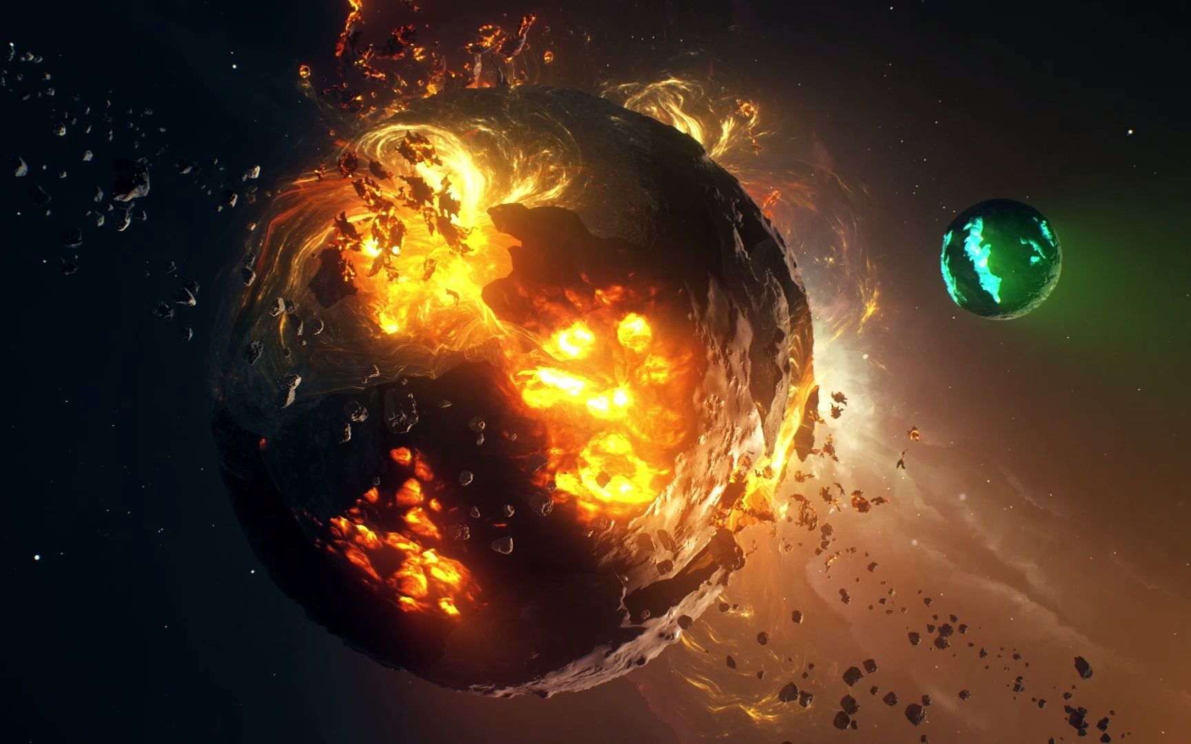 用e3d制作奇幻外太空毁灭星球场景流浪地球