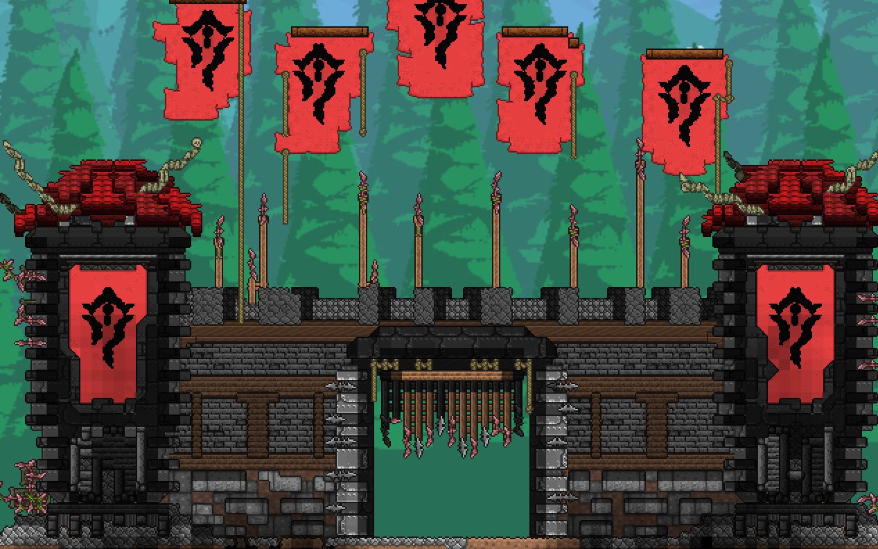 【terraria】三十倍速的建筑实况 奥格瑞玛城门
