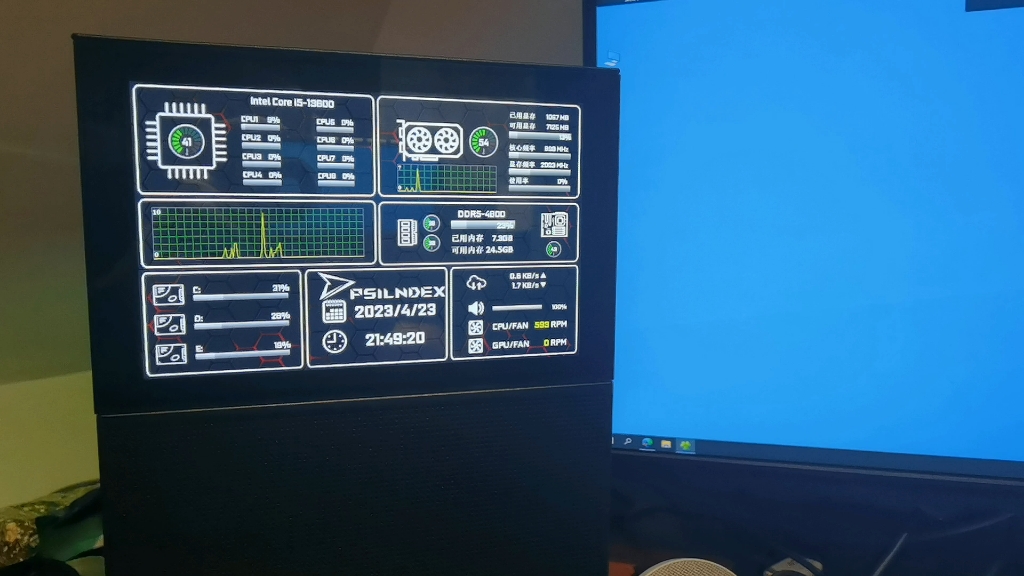 关于乔思伯d31机箱用aida64做副屏监控