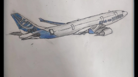 a330客机简笔画手绘 六年级小学生