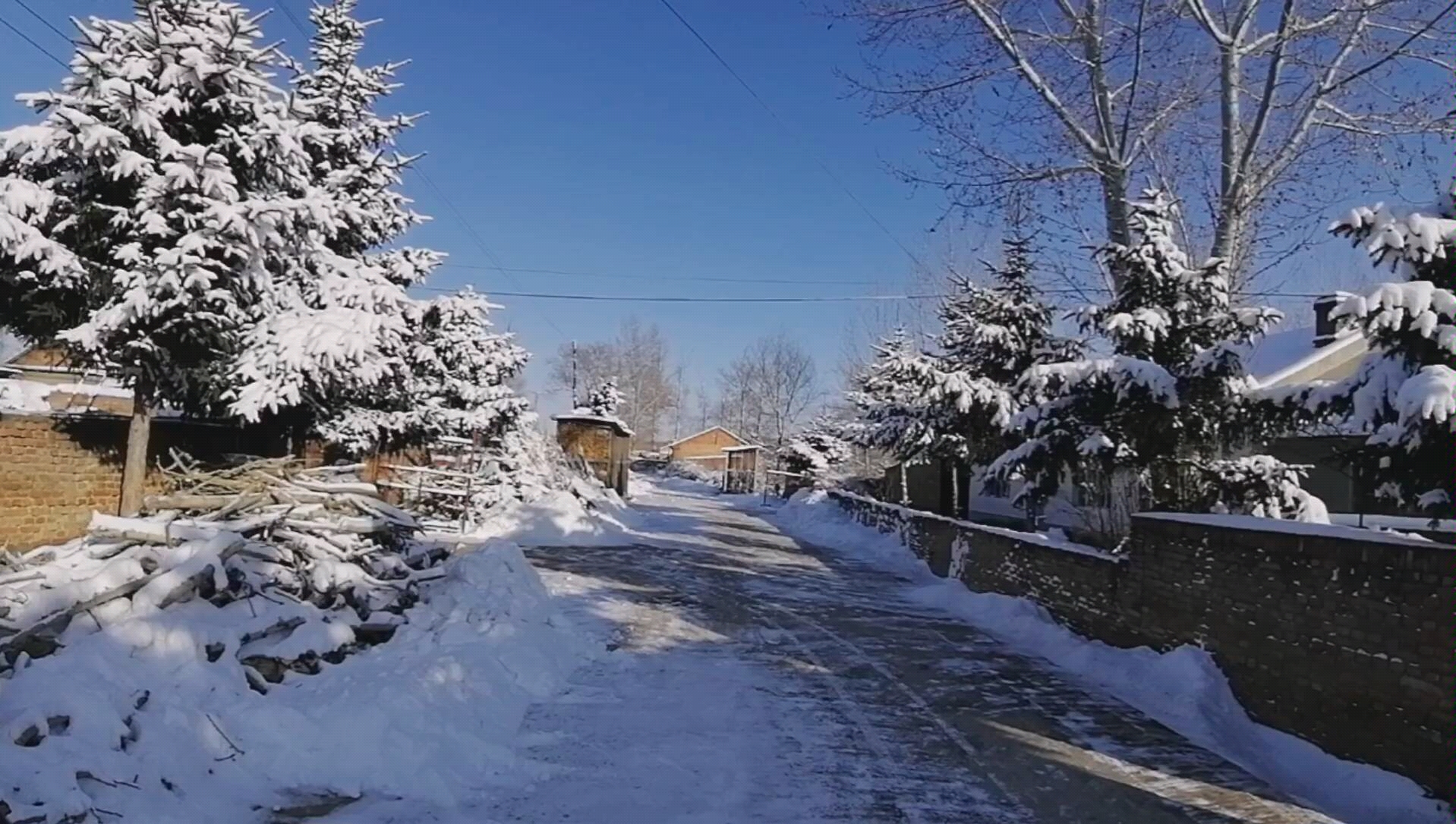 东北乡村雪景.