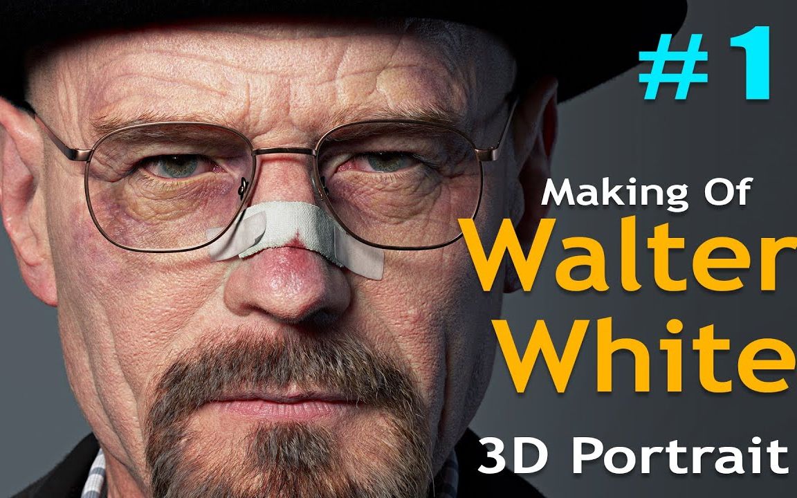 【zbrush教程】超写实人物制作,绝命毒师的沃特·怀特.