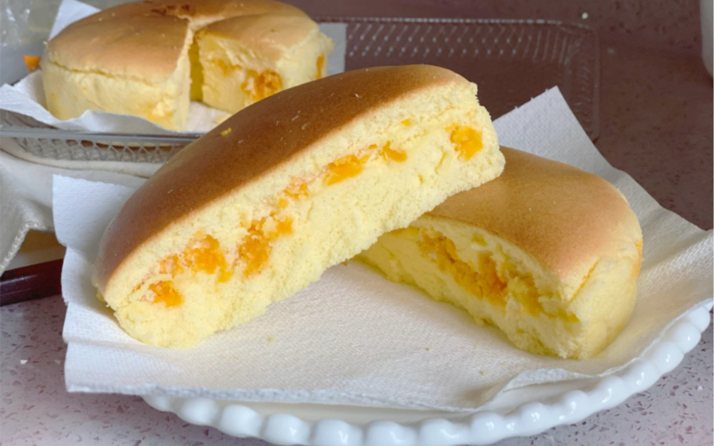 烘焙小白的练手作咸蛋黄古早蛋糕