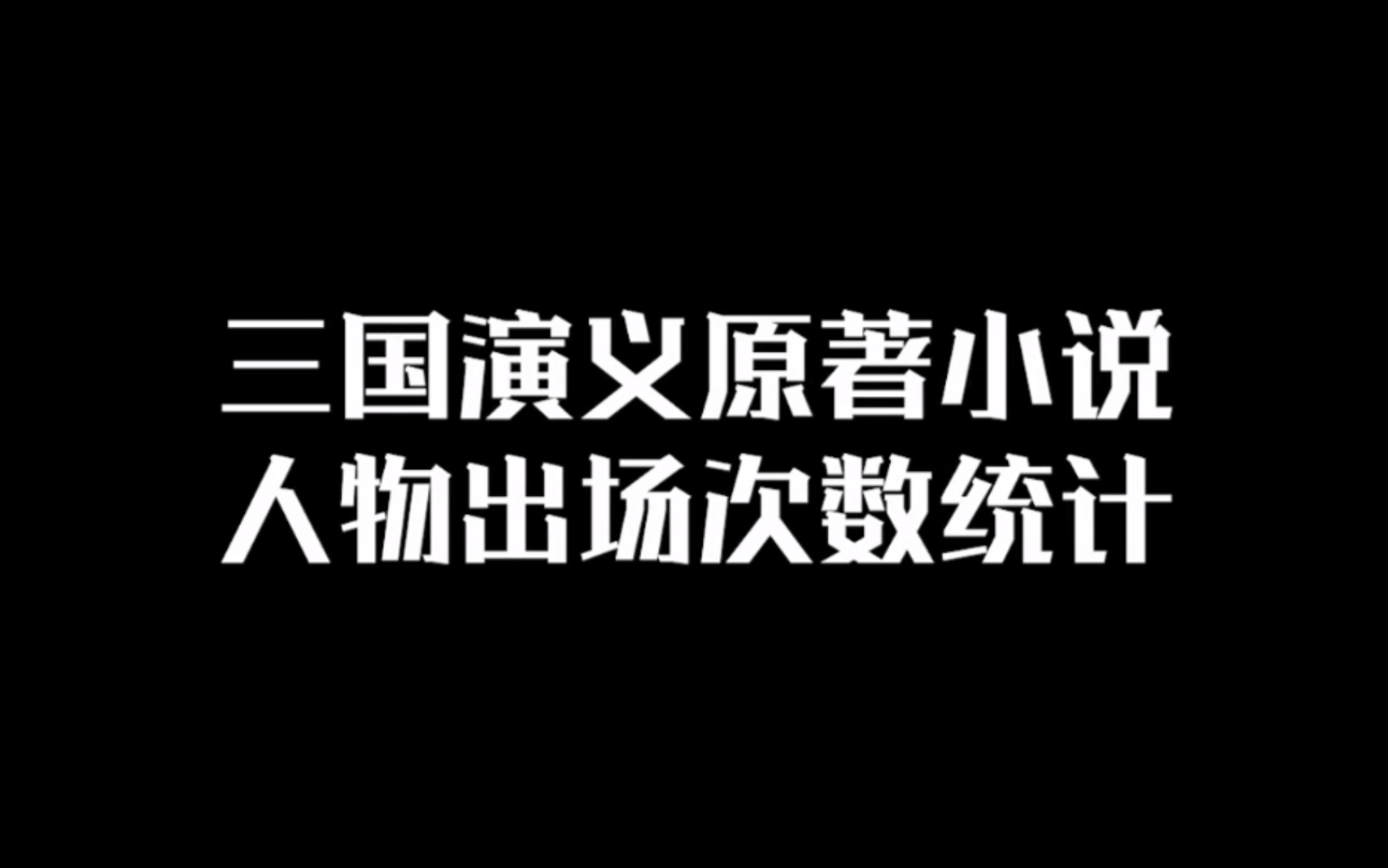 [图]三国演义真主角？看看谁的名字在原著里出现次数最多