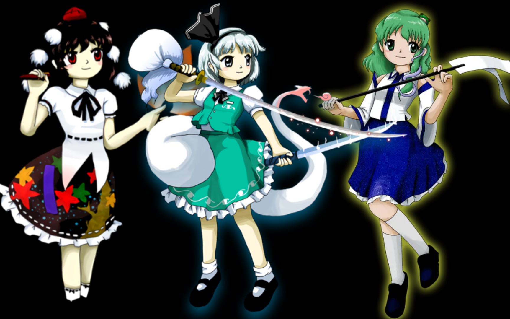 【东方zun绘进化史】射命丸文,魂魄妖梦,东风谷早苗2005—2021年