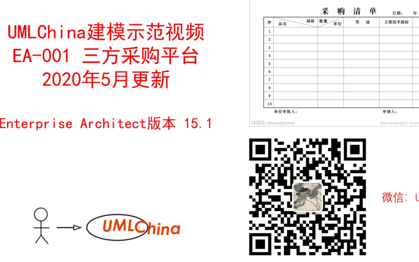 UML+Enterprise Architect建模示范视频EA001三方采购平台(字幕)哔哩哔哩bilibili