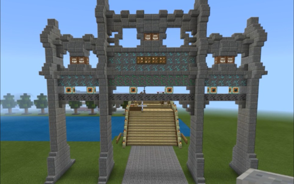 【我的世界建筑】第六期 大理石牌坊 把江南百景图搬进mc_哔哩哔哩