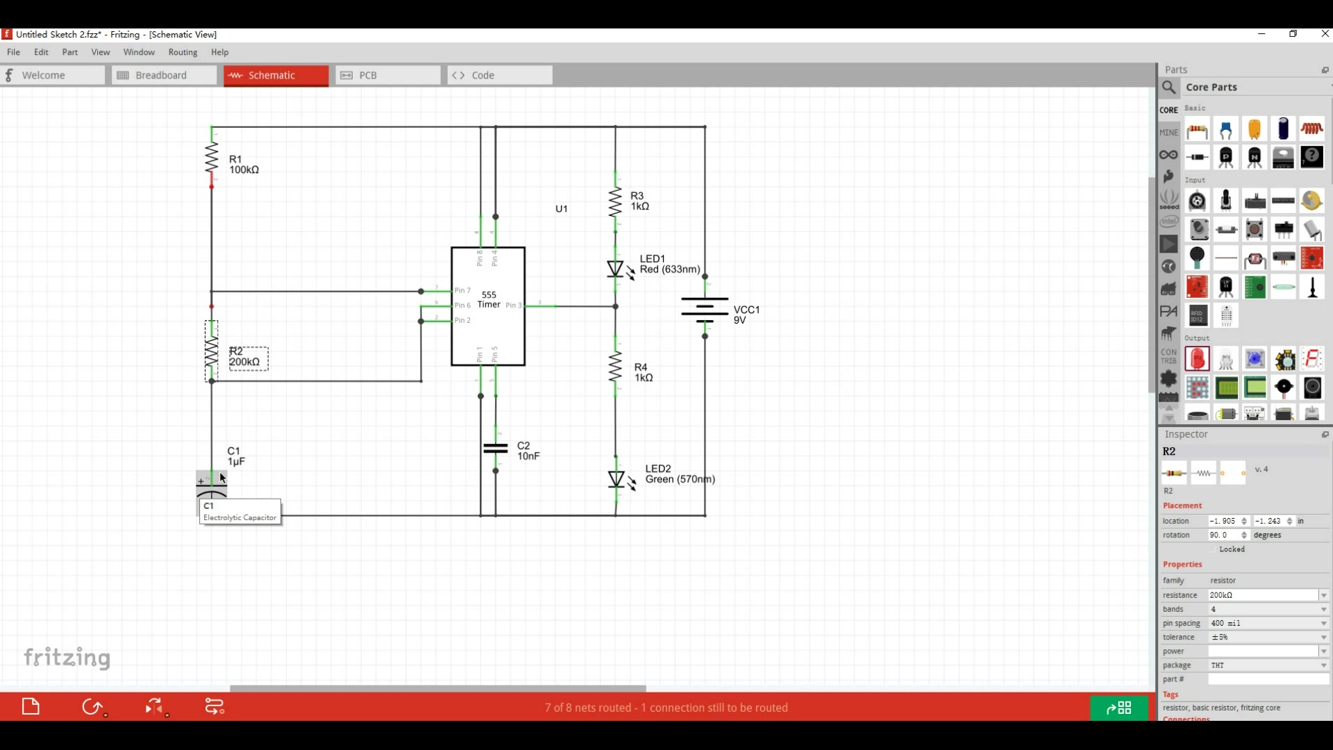 双色闪光灯fritzing搭建哔哩哔哩bilibili