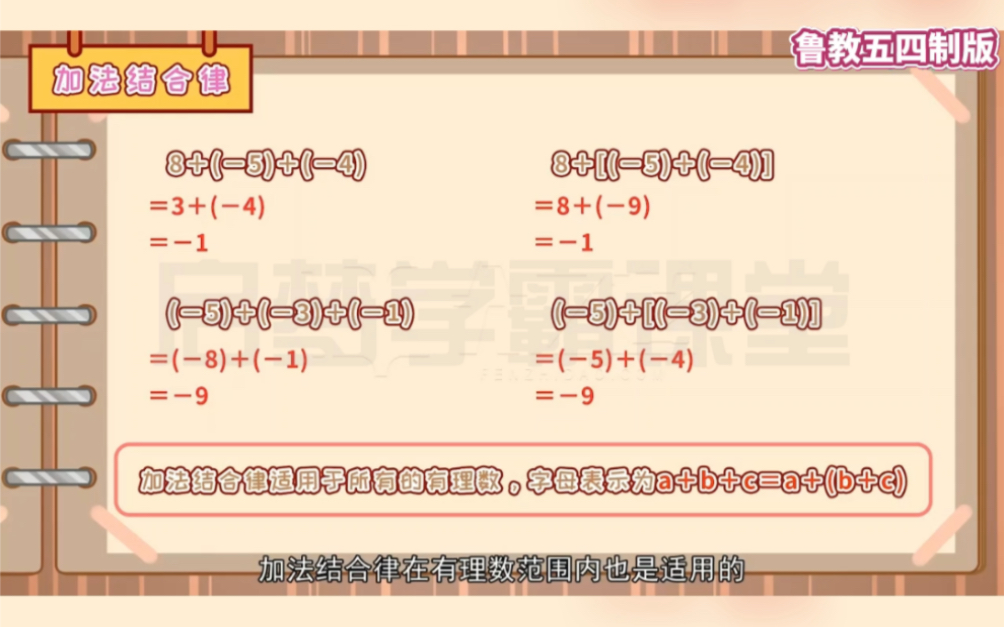 六年级上册数学《有理数加法的交换律和结合律》鲁教五四制版,马上小升初,暑假提前预习,为初中做好衔接,开学快人一步哔哩哔哩bilibili