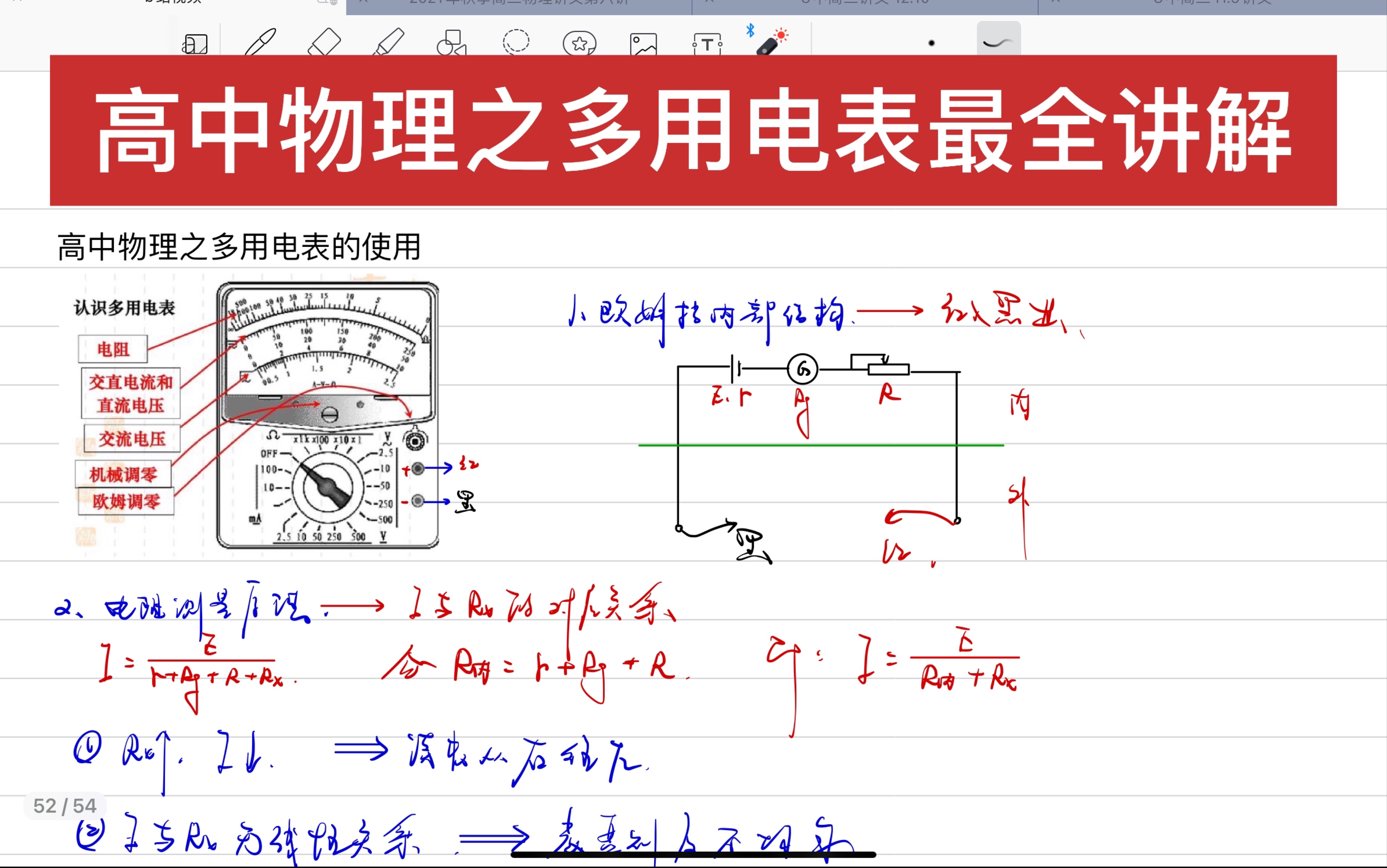 【大飞物理】高中物理多用电表最全讲解!(半小时彻底搞定多用电表)哔哩哔哩bilibili