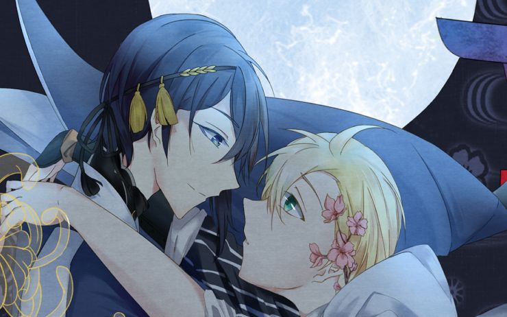 【绘图过程】山中月(刀剑乱舞腐向,cp三山,请手动4:3)