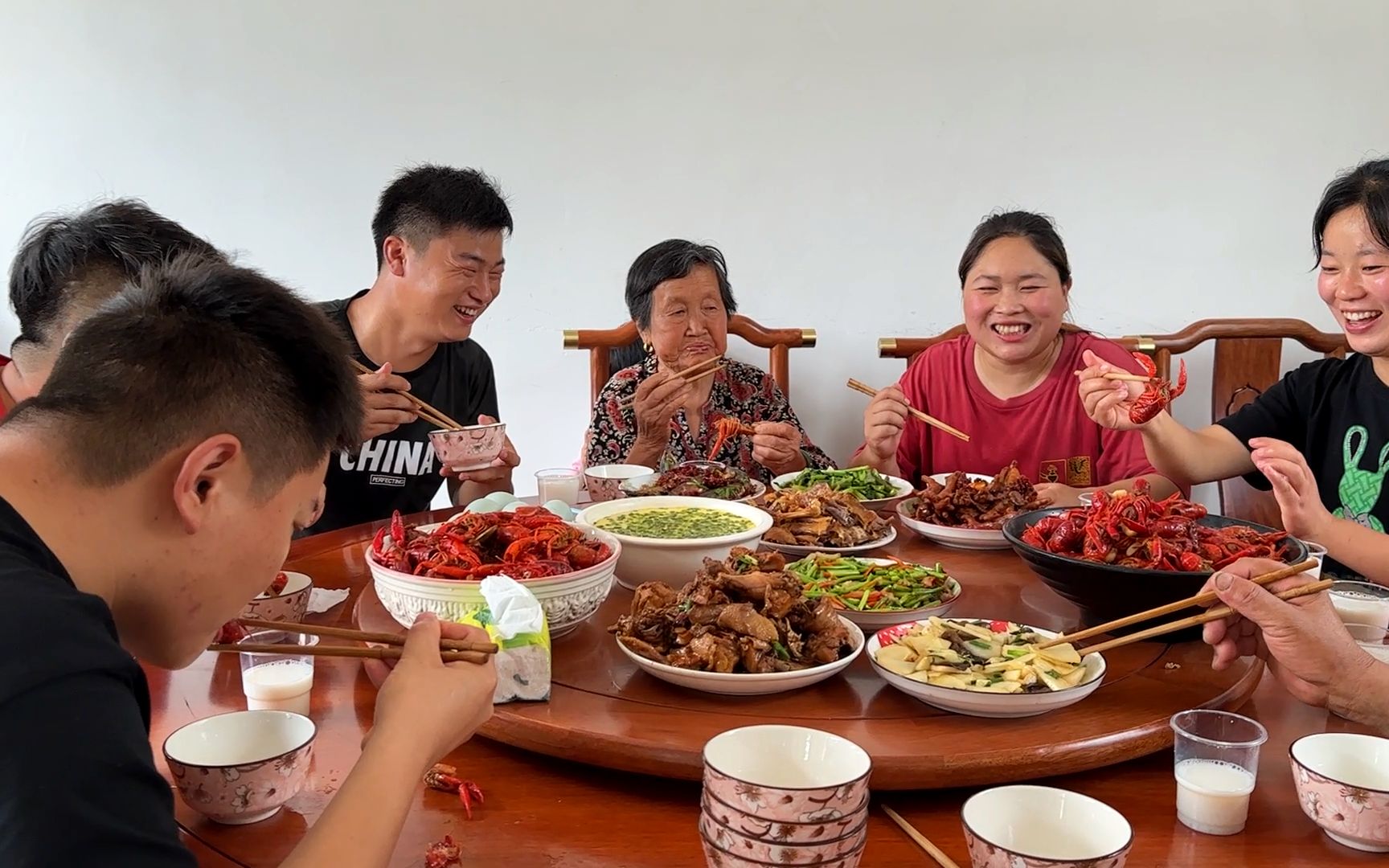 今天大姐喊我回家摘杏子,还烧了一大桌我爱吃的菜,一家人真热闹哔哩哔哩bilibili