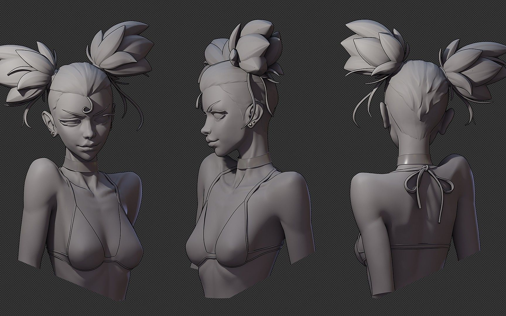【zbrush新手教程】从球开始雕刻,风格化性感小姐姐手办