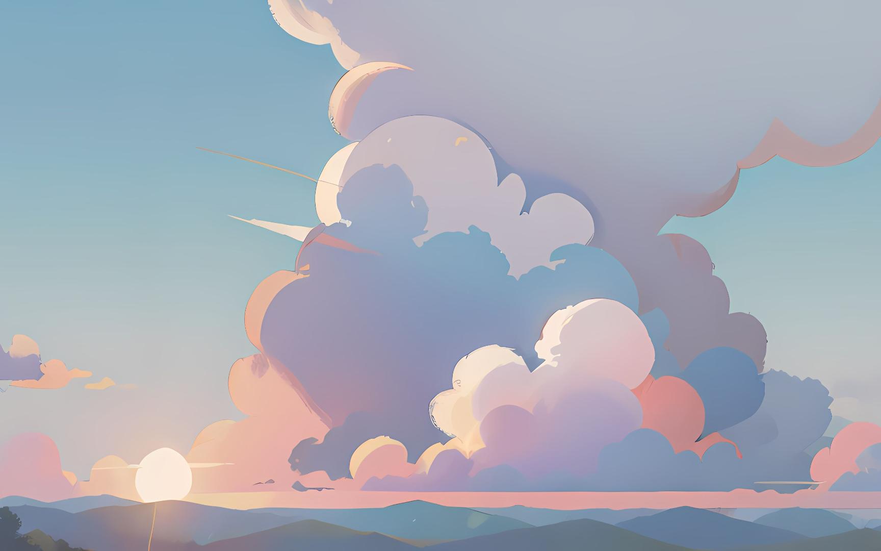 让ai画五颜六色的白云,好梦幻!