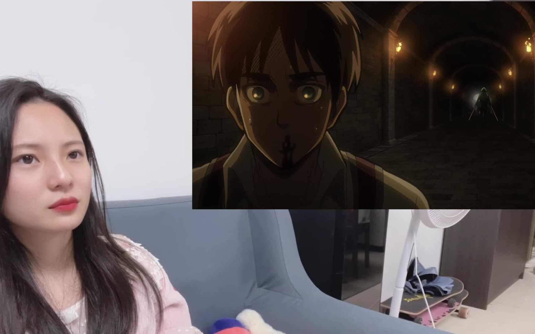 进击的巨人reaction第一季24 艾伦成功变身 女朋友感慨:什么都无法