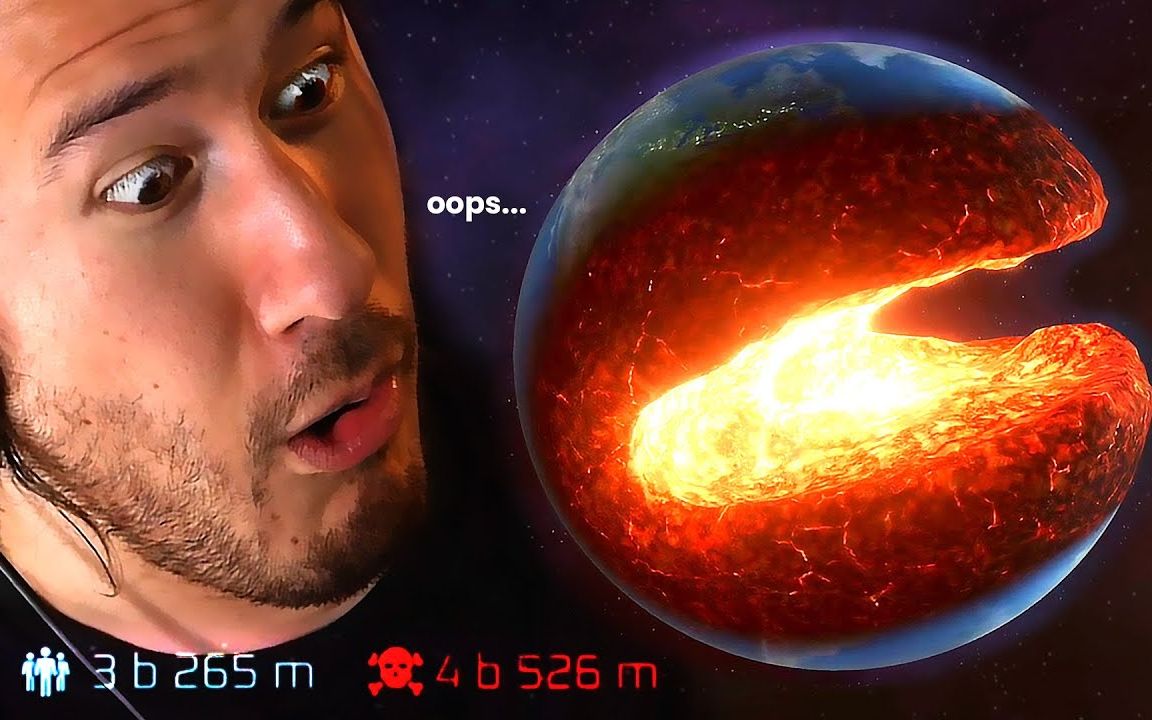 [图]【Markiplier/基萌】我不小心把地球干碎了| 行星毁灭模拟器@白鲸字幕组