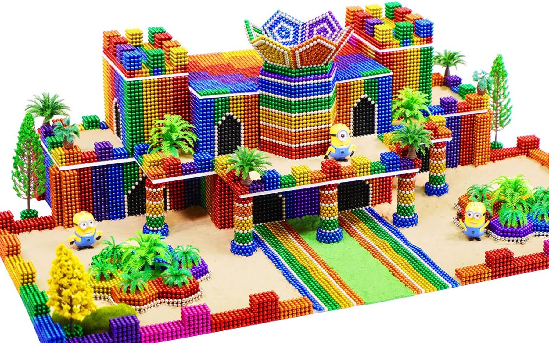 创意diy-用巴克球给小黄人建一座富丽堂皇的城堡,太气派了