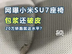 下载视频: 雷军摊上事了，网曝小米SU7座椅包浆还破皮，20万轿跑就这？