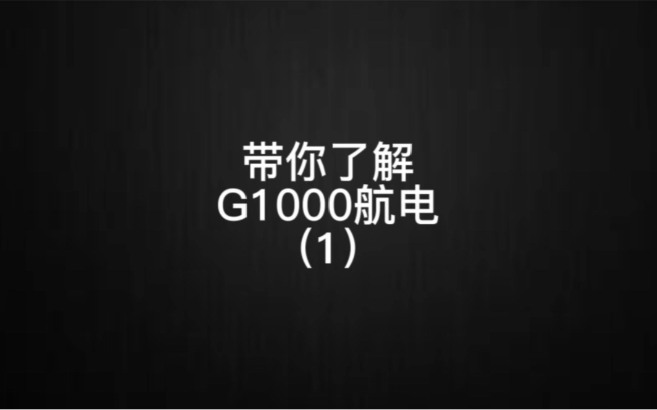 G1000综合航电介绍哔哩哔哩bilibili演示