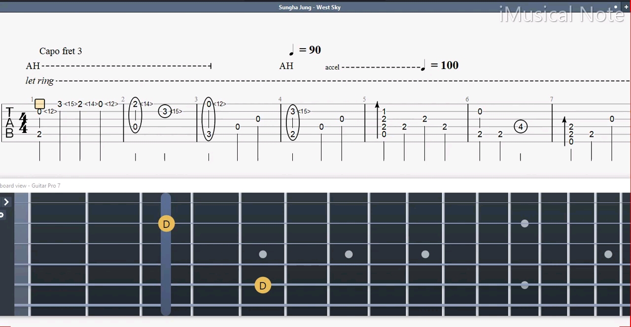 [图]Guitar TAB (Sungha Jung) West Sky - (Seung Cheol Lee)