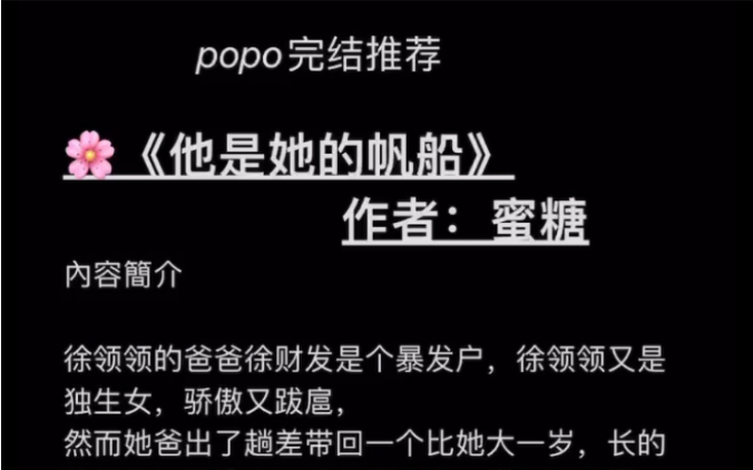 【popo强推完结】《他是她的帆船》作者:蜜糖【全文无删减无乱码txt阅读】哔哩哔哩bilibili