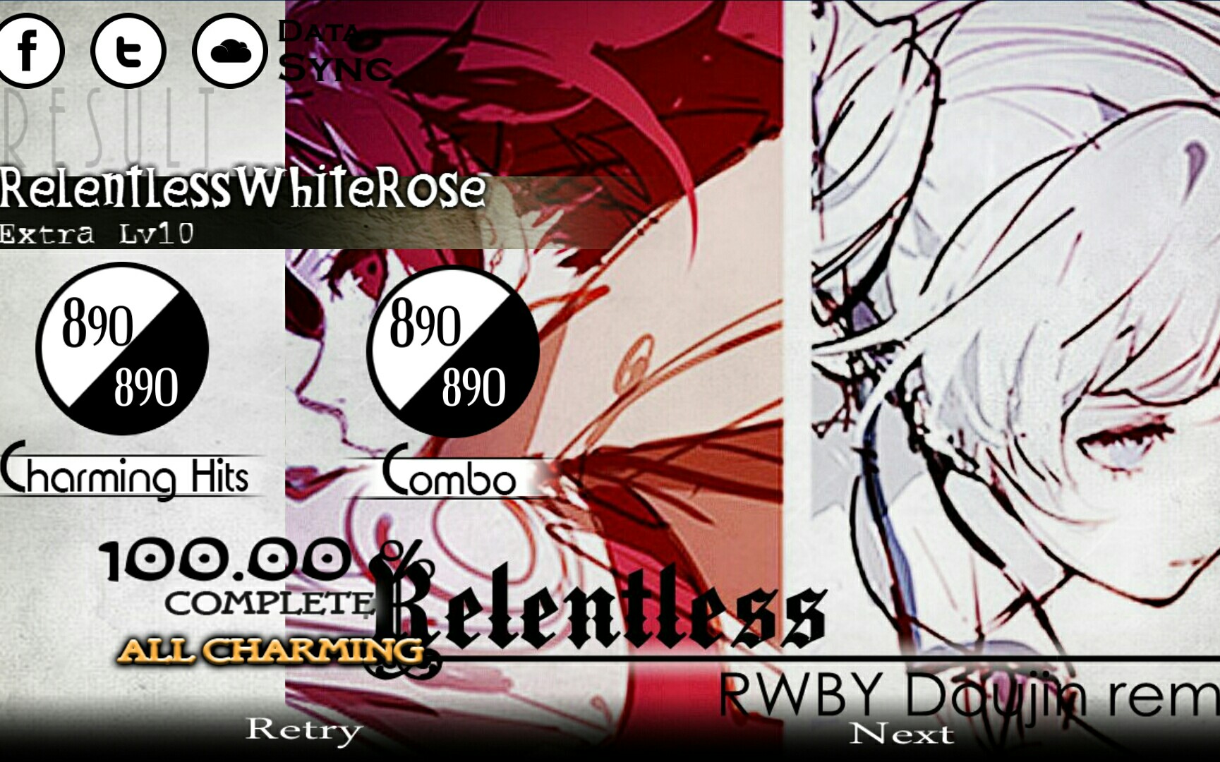 [图]（Deemo Fanmade）RelentlessWhiteRose EX10 ac100%(Thumb play)