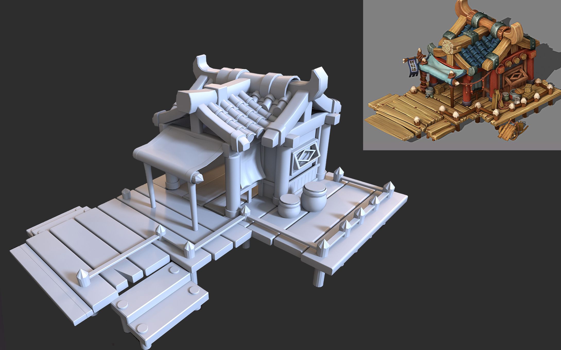 q版场景建模教学使用3dmax制作从原画分析开始