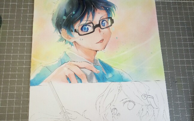 【马克笔】【手绘】如何画出柔和的感觉?四月是你的谎言.有马公生