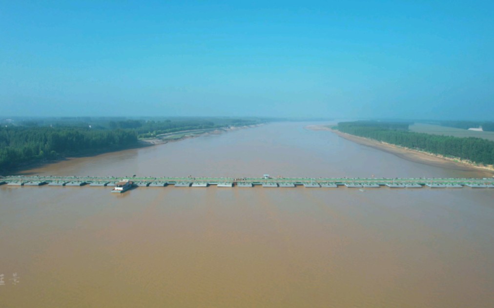 济南黄河平安浮桥美丽景色