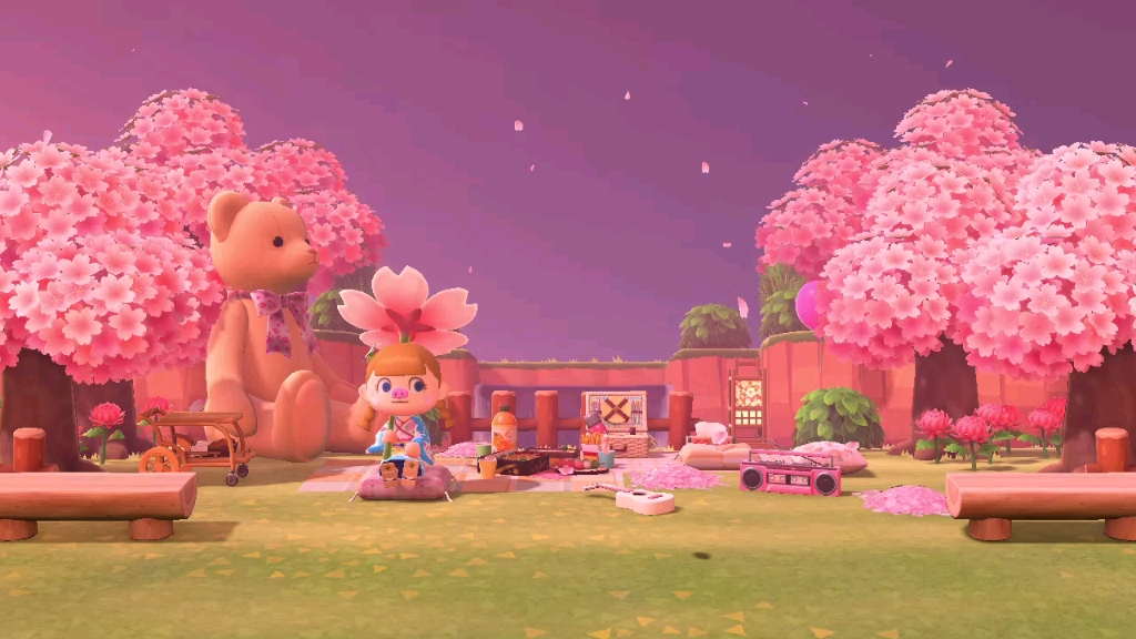 【动森】樱花季的最后一天,坐下来赏赏樱花叭