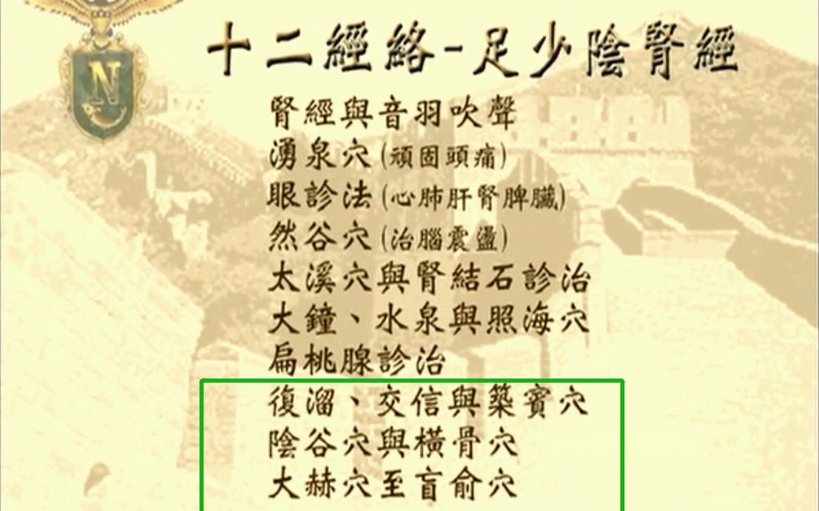 倪海厦人纪 针灸第四章 十二经络足少阴肾经(3)字幕版 全身痒 干癣 对称治疗 类比法 泻痢 肠鸣 失精 曲池 三阴交 筑宾 阴谷 委中 《针灸大成》哔哩哔哩...