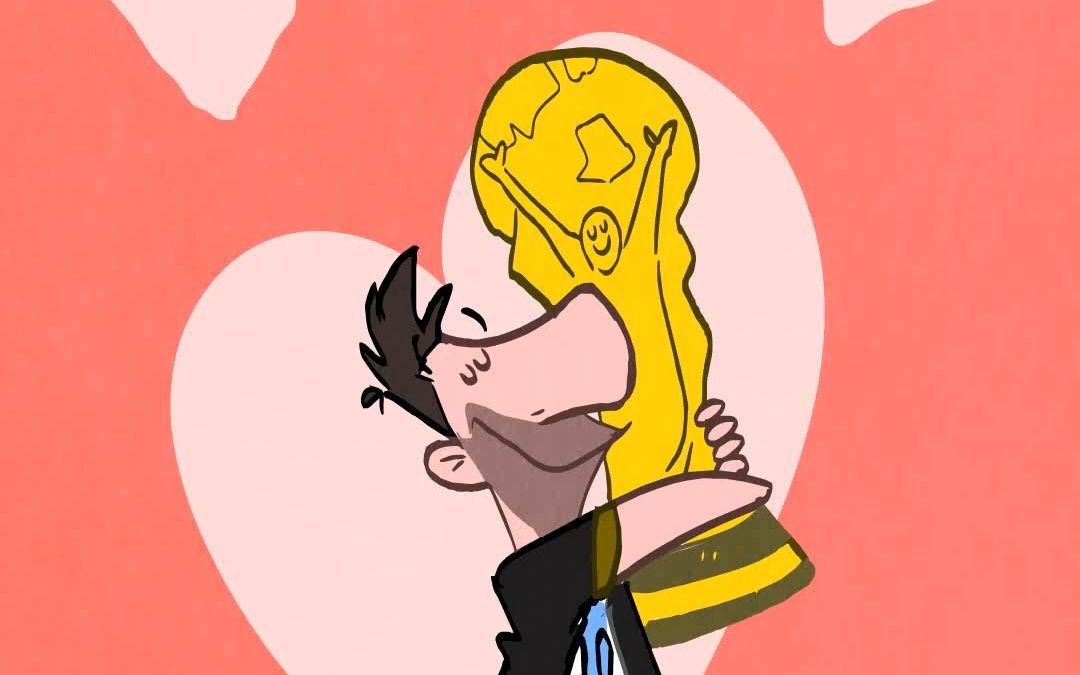 足球传奇用奖杯庆祝情人节——梅西,c罗纳尔多和本泽马