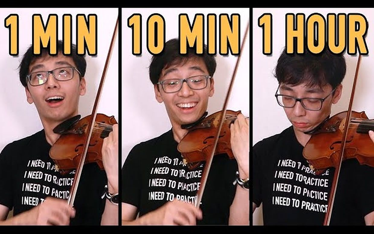 【twosetviolin双琴侠】用一分钟,十分钟,或一小时学拉一首曲子_哔哩